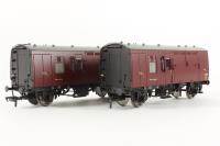 38-525Y ER Maroon Horse Box - E96346 & E96326 - Pack of two - The Model Centre limited edition