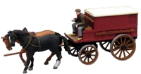 387.64 Closed Farmers Wagon with Driver and Horses - pack of 2