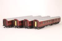 BR Mk 1 Four-coach Set in BR Maroon - W25043 (SK 2nd Class Corridor), W34751 (BSK 2nd Class Brake Corridor), W15426 (FK 1st Class Corridor) and W4746 (SO 2nd Class Open) - Limited Edition for Model Rail