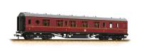 57 ft ex-LMS 'Porthole' brake first corridor M5066M in BR maroon