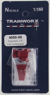 4050-06 Peterbilt 350 Tractor Decorated Cab Kit (Burgundy) 4050-06 Peterbilt 350 Tractor Decorated Cab Kit (Burgundy)