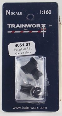4051-01 Peterbilt 351 Tractor Decorated Cab Kit (Black) 4051-01 Peterbilt 351 Tractor Decorated Cab Kit (Black)