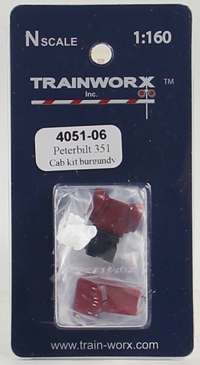 4051-06 Peterbilt 351 Tractor Decorated Cab Kit (Burgundy) 4051-06 Peterbilt 351 Tractor Decorated Cab Kit (Burgundy)