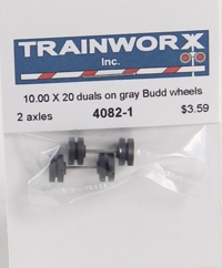 4082-1 Truck Wheels and Tires 10.00 x 20 Duals on Gray Budd Wheels (2-Axles) 4082-1 Truck Wheels and Tires 10.00 x 20 Duals on Gray Budd Wheels (2-Axles)