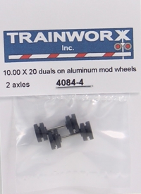 4084-4 Truck Wheels and Tires 10.00 x 20 Duals on Aluminum Modular Wheels (2-Axles) 4084-4 Truck Wheels and Tires 10.00 x 20 Duals on Aluminum Modular Wheels (2-Axles)
