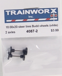 4087-2 Truck Wheels and Tires 10.00 x 20 Steer Tires on White Budd Wheels (2-Axles) 4087-2 Truck Wheels and Tires 10.00 x 20 Steer Tires on White Budd Wheels (2-Axles)