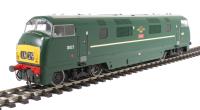Class 42 Warship D827 "Kelly" in BR green with small yellow panels