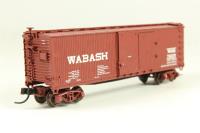45764 40' double wood sheath boxcar of the Wabash - brown and white 74025