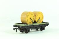 10T Low Sided Wagon with twin "Liverpool Cables" Drum Load in BR Grey M486 (plastic wheels)