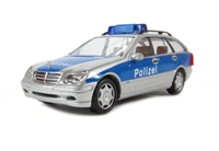 49156 Mercedes C-Class Estate Polizei police car in silver & blue HO gauge