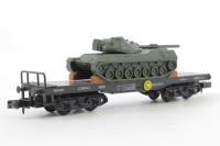 4970 Bogie flat wagon with Leopard tank in DB black