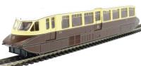 Streamlined Railcar 12 in GWR chocolate and cream with shirtbutton emblem