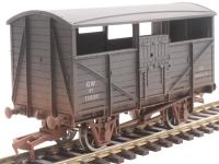 4-wheel cattle wagon in GWR grey - 13830 - weathered