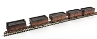 16-ton steel mineral wagon in BR bauxite - pack of 5 - weathered