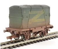 Conflat wagon and container in SR green - 31955 - weathered