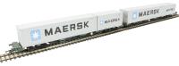 FEA-B Spine wagons in Freightliner livery - 640721 & 640722 with 4 Maersk containers - pack of 2