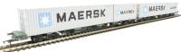 FEA-B Spine wagons in Freightliner livery - 640719 & 640720 with 4 Maersk containers - pack of 2