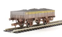 Grampus engineers open wagon in Civil Engineers 'Dutch' grey and yellow - DB981487 - weathered