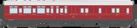 4P-021-004 GWR Corridor Toplight 1914 Lined Crimson Lake Brake Third LH 3772