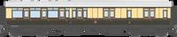 4P-021-104 GWR Corridor Toplight 1925 Lined Chocolate & Cream Brake Third LH 3594
