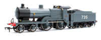 4S-028-001S SECR Maunsell D1 Class SECR Grey 4-4-0 Steam Locomotive No.735 (DCC Sound)