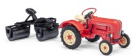 50010 1957 Porsche Junior K Farm Tractor with Roller Trailer