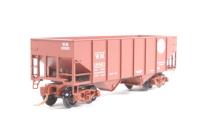56090-10801 2-bay ribbed side open hopper of the Western Maryland - oxide red 10801