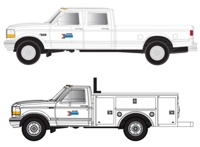 60000151 Ford F-250/F-350 Set, Amtrak 60000151 Ford F-250/F-350 Set, Amtrak