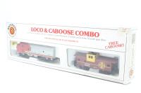 61600 F9A EMD 307 and caboose of the Santa Fe