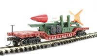 71391 52' center depressed flat wagon with missile