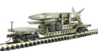 71396 52? Center Depressed Flat Car Olive Drab Military With Missile