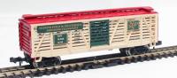 71585 40' steel stock car - Merry Christmas - white with blue door & red roof 2004
