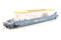 7252 Husky-stack well car in CSX Blue #61516 with 48' and 40' containers