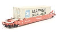 7255 Husky-stack well car in Southern Pacific Red #513906 with 53' and 40' containers