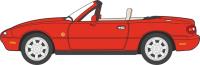 76MAZ001 Mazda MX5 Mk1 with open roof in Classic red