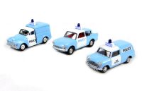 76SET02 Police Panda 3 vehicle set with Morris Mini, Morris Minor and Ford Anglia