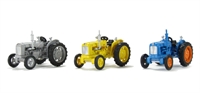 76SET10A Fordson Tractor triple set with blue, yellow & grey variants