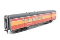 7961 72' streamlined passenger RPO car in Southern Pacific Red & Orange "Daylight"