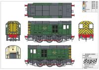 Class 08 shunter D3219 in BR green with wasp stripes. DCC Sound Fitted