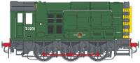 Class 08 shunter D3201 in BR green with wasp stripes - Digital sound fitted