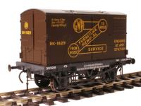 Conflat 'H7' flat wagon in GWR grey - 39326 with BK2 type container in GWR brown "Furniture Removal"