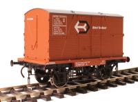 Conflat 'A' flat wagon in BR bauxite - B735364 with BD type container in BR bauxite "Door to Door"