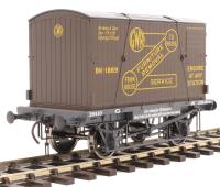 Conflat 'H7' flat wagon in GWR grey - 39410 with BK2 type container in GWR brown 'Furniture Removal Service'