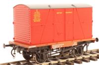 Conflat 'A' flat wagon in BR bauxite - B735400 with BD container in BR crimson - BD7610B