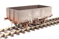 7F-051-035W 5-plank open wagon in LMS grey - 24380 - weathered