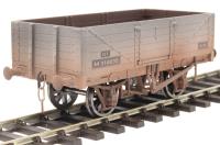 7F-051-054W 5-plank open wagon in BR grey - M318235 - weathered
