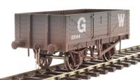 7F-051-056W 5-plank open wagon in GWR grey - 25144 - weathered