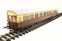 GWR 59' Auto Coach in GWR chocolate and cream with shirtbutton - DCC and light bar fitted