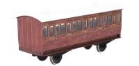 Stroudley 4 wheel suburban oil lit third in LBSCR varnished mahogany 861 - Light bar fitted