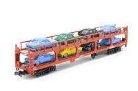 8018-1 Ku5000 Auto flat car of JNR - red 5907